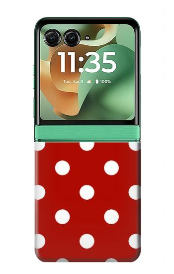 S2951 Rouge Pois Etui Coque Housse pour Motorola Razr 70+,60+, Razr+ (2026, 2025, 2024)