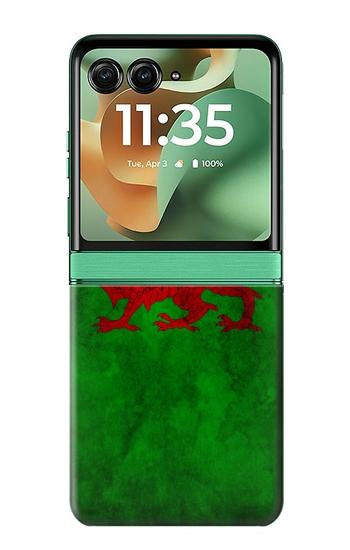 S2976 Pays de Galles Football Football Drapeau Etui Coque Housse pour Motorola Razr 70+,60+, Razr+ (2026, 2025, 2024)