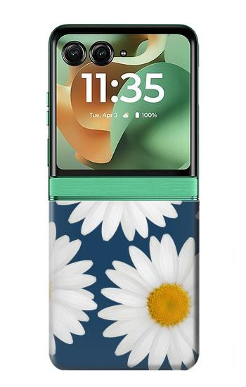 S3009 Daisy bleu Etui Coque Housse pour Motorola Razr 70+,60+, Razr+ (2026, 2025, 2024)