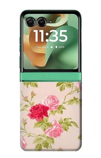 S3037 Jolie Flora Rose Cottage Etui Coque Housse pour Motorola Razr 70+,60+, Razr+ (2026, 2025, 2024)