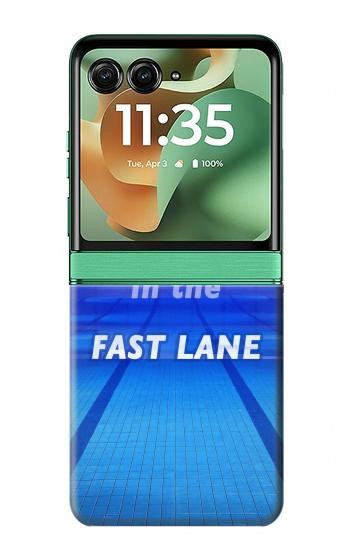 S3136 La vie dans la voie rapide Piscine Etui Coque Housse pour Motorola Razr 70+,60+, Razr+ (2026, 2025, 2024)