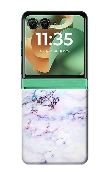 S3215 Transparente marbre rose Etui Coque Housse pour Motorola Razr 70+,60+, Razr+ (2026, 2025, 2024)