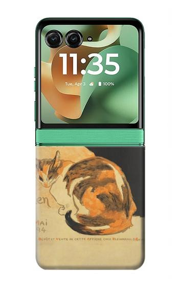 S3229 Affiche de chat millésimé Etui Coque Housse pour Motorola Razr 70+,60+, Razr+ (2026, 2025, 2024)