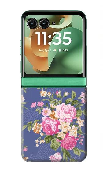 S3265 Motif Fleur millésimé Etui Coque Housse pour Motorola Razr 70+,60+, Razr+ (2026, 2025, 2024)