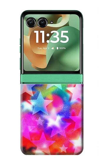 S3292 Coloré Disco étoile Etui Coque Housse pour Motorola Razr 70+,60+, Razr+ (2026, 2025, 2024)
