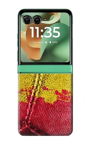 S3315 Espagne Drapeau graphique Football Millésime Etui Coque Housse pour Motorola Razr 70+,60+, Razr+ (2026, 2025, 2024)