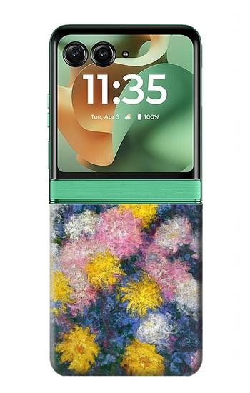 S3342 Claude Monet Chrysanthèmes Etui Coque Housse pour Motorola Razr 70+,60+, Razr+ (2026, 2025, 2024)