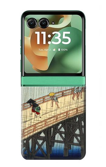 S3347 Utagawa Hiroshige douche soudaine Etui Coque Housse pour Motorola Razr 70+,60+, Razr+ (2026, 2025, 2024)