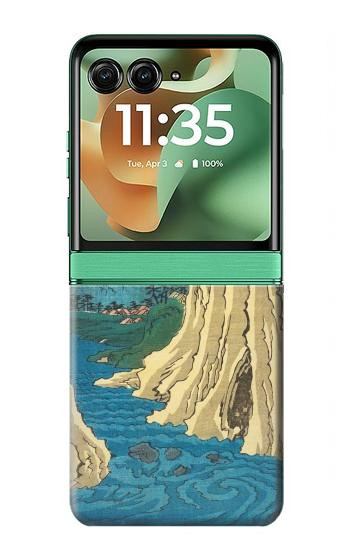 S3348 Utagawa Hiroshige Le singe Pont Etui Coque Housse pour Motorola Razr 70+,60+, Razr+ (2026, 2025, 2024)