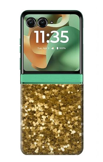 S3388 Imprimer or Glitter Graphic Etui Coque Housse pour Motorola Razr 70+,60+, Razr+ (2026, 2025, 2024)