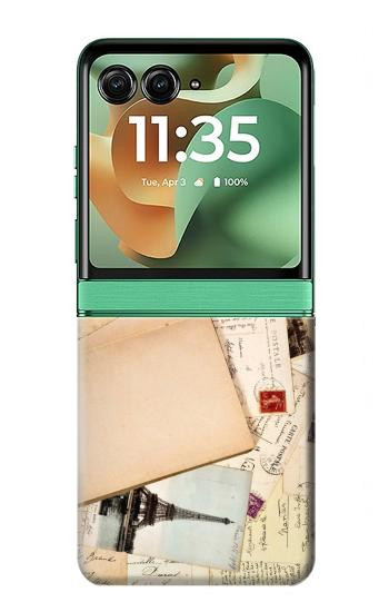 S3397 cartes postales souvenirs Etui Coque Housse pour Motorola Razr 70+,60+, Razr+ (2026, 2025, 2024)