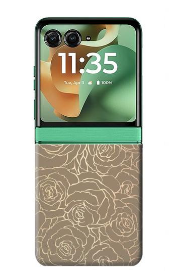 S3466 Motif Rose d'or Etui Coque Housse pour Motorola Razr 70+,60+, Razr+ (2026, 2025, 2024)