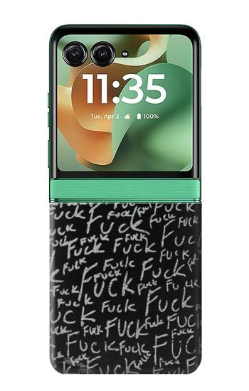 S3478 Mots drôles Noirboard Etui Coque Housse pour Motorola Razr 70+,60+, Razr+ (2026, 2025, 2024)