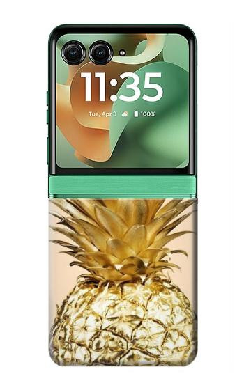 S3490 ananas or Etui Coque Housse pour Motorola Razr 70+,60+, Razr+ (2026, 2025, 2024)