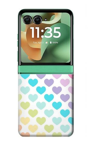 S3499 Motif coloré coeur Etui Coque Housse pour Motorola Razr 70+,60+, Razr+ (2026, 2025, 2024)