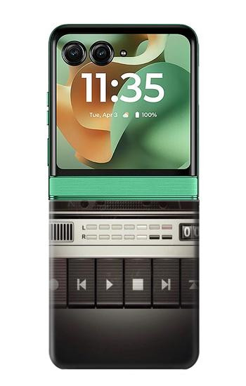S3501 Lecteur cassette millésimé Etui Coque Housse pour Motorola Razr 70+,60+, Razr+ (2026, 2025, 2024)