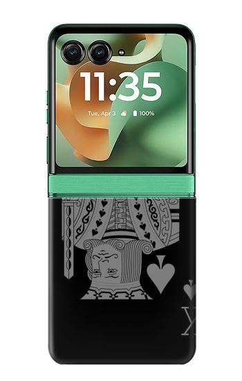 S3520 Noir Roi Spade Etui Coque Housse pour Motorola Razr 70+,60+, Razr+ (2026, 2025, 2024)