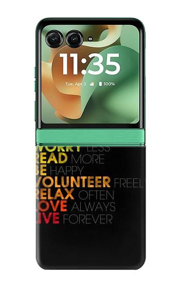 S3523 À des mots Pensez Positifs Etui Coque Housse pour Motorola Razr 70+,60+, Razr+ (2026, 2025, 2024)