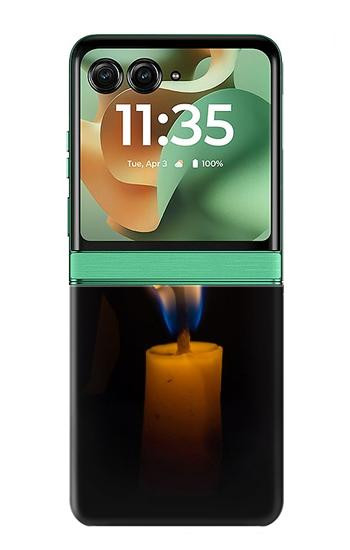 S3530 Bouddha bougie allumée Etui Coque Housse pour Motorola Razr 70+,60+, Razr+ (2026, 2025, 2024)