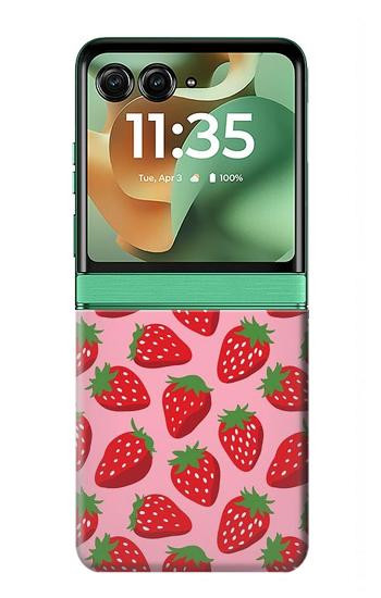 S3719 Modèle de fraise Etui Coque Housse pour Motorola Razr 70+,60+, Razr+ (2026, 2025, 2024)