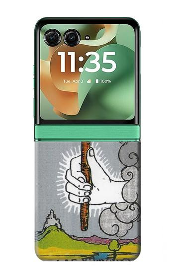 S3723 Carte de tarot l'âge des baguettes Etui Coque Housse pour Motorola Razr 70+,60+, Razr+ (2026, 2025, 2024)