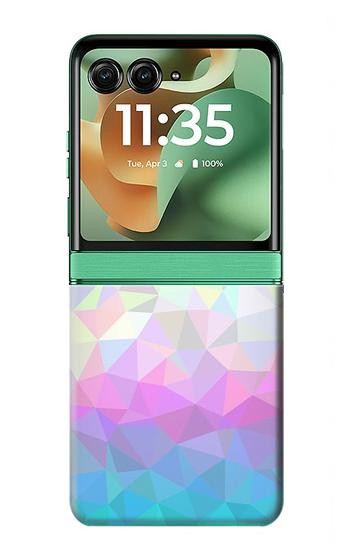 S3747 Polygone de drapeau trans Etui Coque Housse pour Motorola Razr 70+,60+, Razr+ (2026, 2025, 2024)