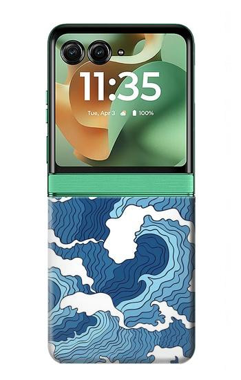 S3751 Modèle de vague Etui Coque Housse pour Motorola Razr 70+,60+, Razr+ (2026, 2025, 2024)