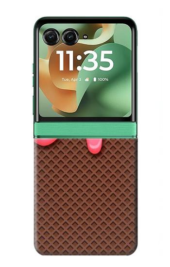 S3754 Cornet de crème glacée à la fraise Etui Coque Housse pour Motorola Razr 70+,60+, Razr+ (2026, 2025, 2024)