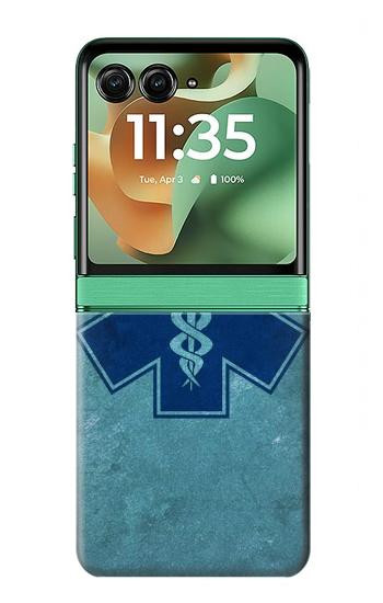 S3824 Symbole Médical Caducée Etui Coque Housse pour Motorola Razr 70+,60+, Razr+ (2026, 2025, 2024)