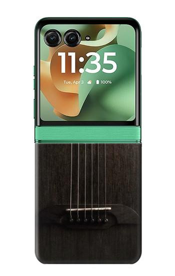 S3834 Guitare noire Old Woods Etui Coque Housse pour Motorola Razr 70+,60+, Razr+ (2026, 2025, 2024)