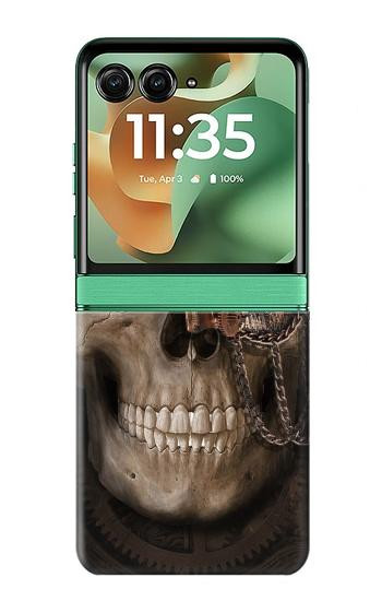 S3852 Crâne Steampunk Etui Coque Housse pour Motorola Razr 70+,60+, Razr+ (2026, 2025, 2024)