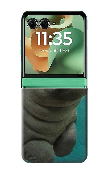 S3871 mignon, bébé, hippopotame, hippopotame Etui Coque Housse pour Motorola Razr 70+,60+, Razr+ (2026, 2025, 2024)