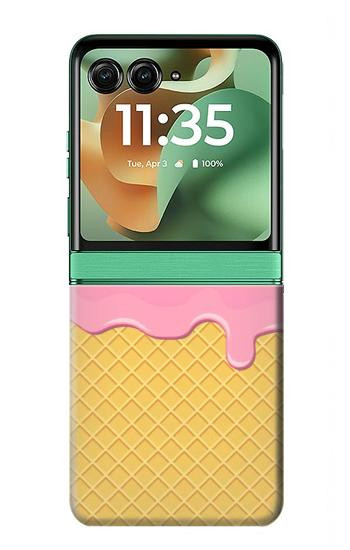 S3939 Sourire mignon de crème glacée Etui Coque Housse pour Motorola Razr 70+,60+, Razr+ (2026, 2025, 2024)