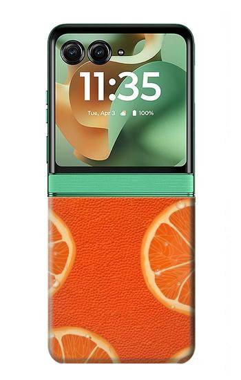 S3946 Motif orange sans couture Etui Coque Housse pour Motorola Razr 70+,60+, Razr+ (2026, 2025, 2024)