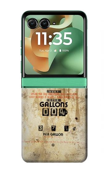 S3954 Pompe à essence vintage Etui Coque Housse pour Motorola Razr 70+,60+, Razr+ (2026, 2025, 2024)