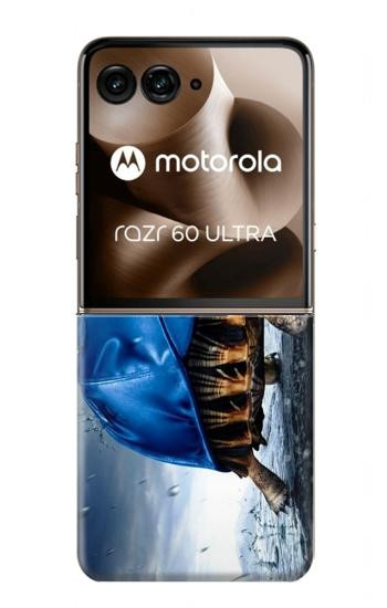 S0084 Tortue sous la pluie Etui Coque Housse pour Motorola Razr 70 Ultra, 60 Ultra, 50 Ultra, Ultra 2026, Ultra 2025