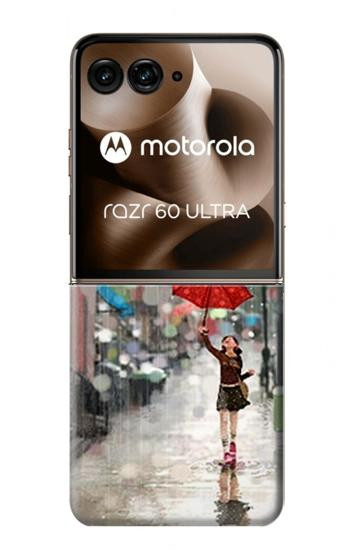 S0108 Fille sous la pluie Etui Coque Housse pour Motorola Razr 60 Ultra, Razr Ultra 2025