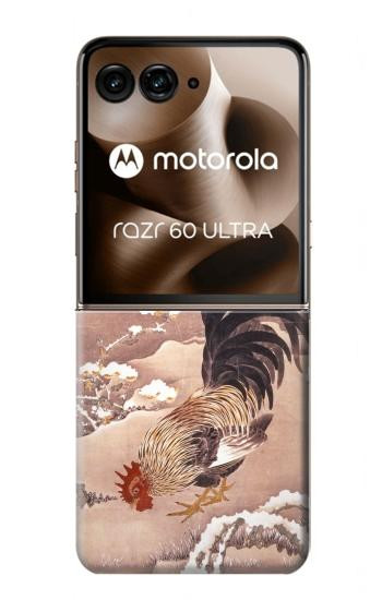 S1332 Ito Jakuchu Coq Etui Coque Housse pour Motorola Razr 70 Ultra, 60 Ultra, 50 Ultra, Ultra 2026, Ultra 2025