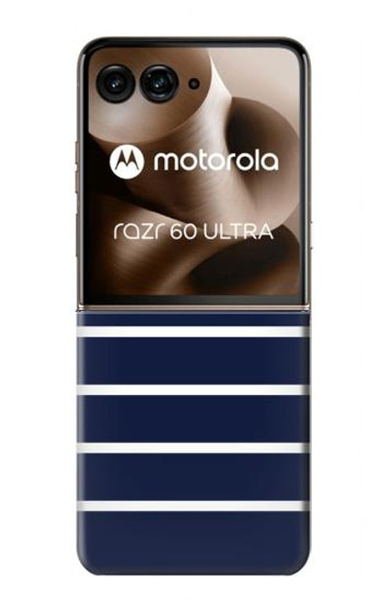 S2767 Marine rayé blanc Etui Coque Housse pour Motorola Razr 60 Ultra, Razr Ultra 2025