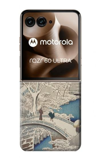S3350 Utagawa Hiroshige Tambour Pont Yuhi Hill à Meguro Etui Coque Housse pour Motorola Razr 70 Ultra, 60 Ultra, 50 Ultra, Ultra 2026, Ultra 2025