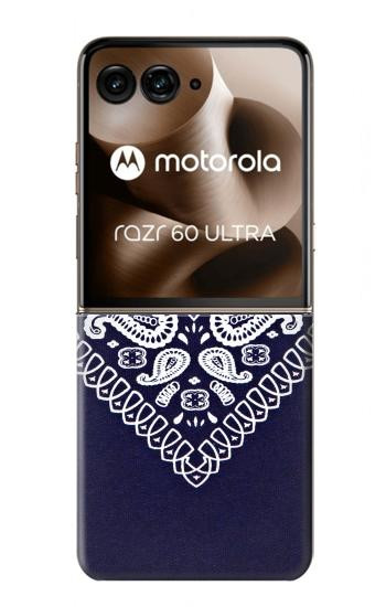 S3357 Marine Bleu Bandana Motif Etui Coque Housse pour Motorola Razr 70 Ultra, 60 Ultra, 50 Ultra, Ultra 2026, Ultra 2025