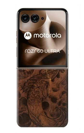 S3405 Graphique poisson Tatouage cuir Imprimer Etui Coque Housse pour Motorola Razr 70 Ultra, 60 Ultra, 50 Ultra, Ultra 2026, Ultra 2025