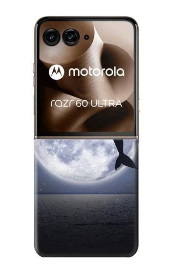 S3510 Dauphin Lune Nuit Etui Coque Housse pour Motorola Razr 70 Ultra, 60 Ultra, 50 Ultra, Ultra 2026, Ultra 2025