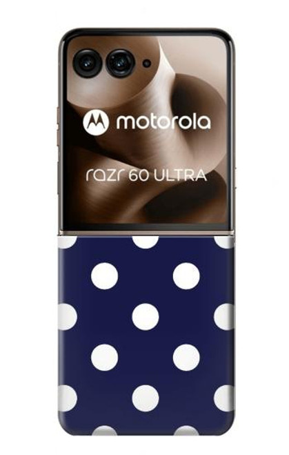 S3533 Bleu à pois Etui Coque Housse pour Motorola Razr 60 Ultra, Razr Ultra 2025