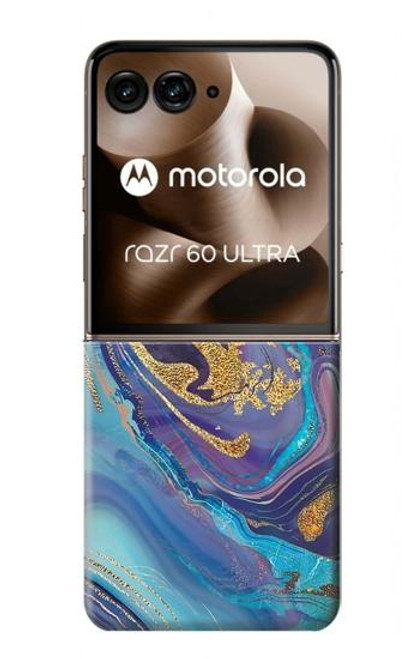 S3676 Pierre de marbre abstraite colorée Etui Coque Housse pour Motorola Razr 60 Ultra, Razr Ultra 2025