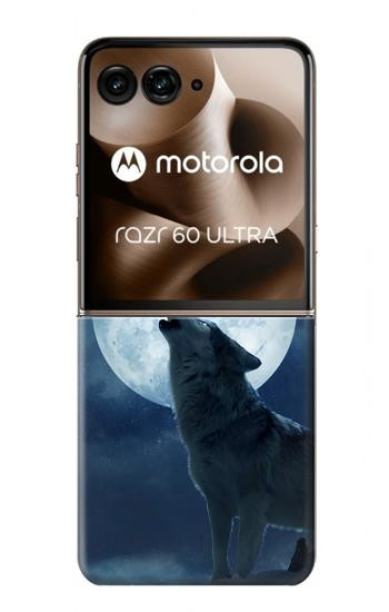 S3693 Pleine lune du loup blanc sinistre Etui Coque Housse pour Motorola Razr 70 Ultra, 60 Ultra, 50 Ultra, Ultra 2026, Ultra 2025