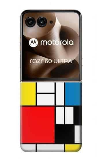 S3814 Composition de dessin au trait Piet Mondrian Etui Coque Housse pour Motorola Razr 70 Ultra, 60 Ultra, 50 Ultra, Ultra 2026, Ultra 2025