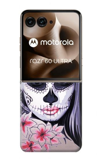 S3821 Sugar Skull Steampunk Fille Gothique Etui Coque Housse pour Motorola Razr 70 Ultra, 60 Ultra, 50 Ultra, Ultra 2026, Ultra 2025