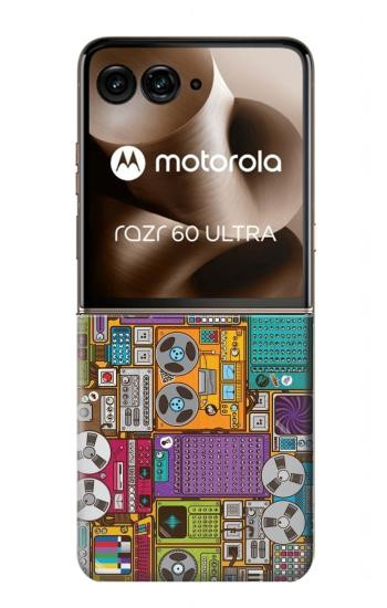 S3879 Griffonnage de musique rétro Etui Coque Housse pour Motorola Razr 70 Ultra, 60 Ultra, 50 Ultra, Ultra 2026, Ultra 2025