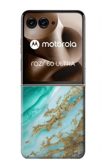 S3920 Couleur bleu océan abstrait émeraude mélangée Etui Coque Housse pour Motorola Razr 70 Ultra, 60 Ultra, 50 Ultra, Ultra 2026, Ultra 2025